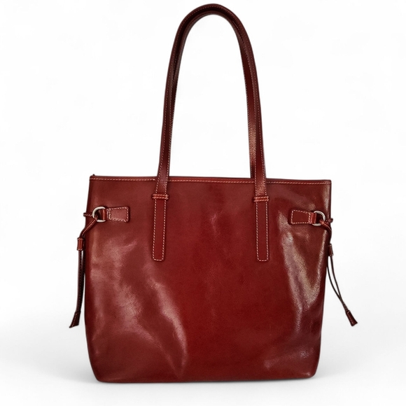 CHIARUGI red Italian leather tote shopper bag - Picture 13 of 16